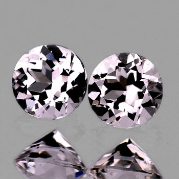 6.70 mm Round 2 pcs Natural Brilliant Soft Pink Morganite [Flawless-VVS]