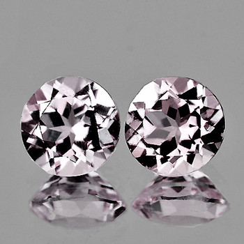 6.00 mm Round 2 pcs Natural Brilliant Soft Pink Morganite [Flawless-VVS]