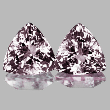 7.00 mm Trillion 2 pcs Natural Brilliant Soft Pink Morganite [Flawless-VVS]