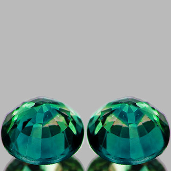 4.00 mm Round 2pcs Top Luster Natural Blue Green Sapphire [Flawless-VVS]