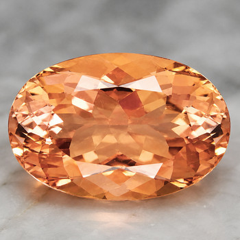 18.5x12 mm Oval {15.92cts} Superb Luster Natural Intense Peach Pink Morganite [Flawless-VVS]-Top Grade Free Certificate