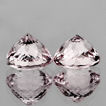 7.00 mm Round 2 pcs Natural Brilliant Soft Peach Morganite [Flawless-VVS]