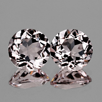 7.00 mm Round 2 pcs Natural Brilliant Soft Peach Morganite [Flawless-VVS]