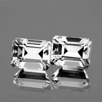 8x6 mm Octagon 2 pcs AAA Fire Luster Natural White Beryl Goshenite [Flawless-VVS]
