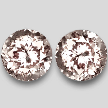6.00 mm Round 2 pcs Natural Brilliant Light Peach Morganite [Flawless-VVS]