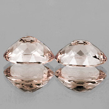 8x6 mm Oval 2 pcs AAA Fire Luster Natural Brilliant Light Peach Morganite [Flawless-VVS]