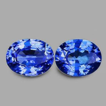5x4 mm Oval 2pcs Natural Sparkling Top Ceylon Blue Sapphire [Flawless-VVS]