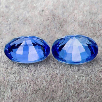 5x4 mm Oval 2pcs Natural Sparkling Top Ceylon Blue Sapphire [Flawless-VVS]