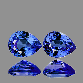 5x4 mm Pear 2 pcs Fire Luster Natural Sparkling Top Ceylon Blue Sapphire [Flawless-VVS]
