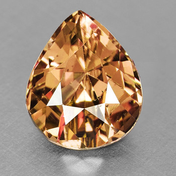 7.5x6 mm Pear {1.90ct} Top Fire Natural Unheated Champagne Zircon [Flawless-VVS]