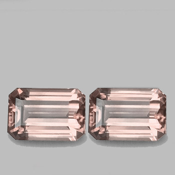 6x4 mm Octagon 2pcs Fire Luster Natural Peach Sapphire [Flawless-VVS]