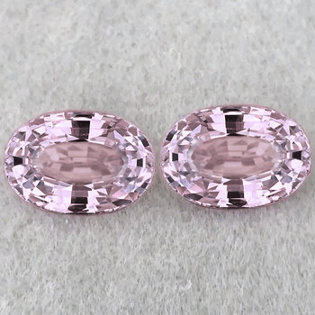 7x5 mm Oval 2 pcs {1.86ct} Top Luster Natural Pink-White Sapphire [Flawless-VVS]
