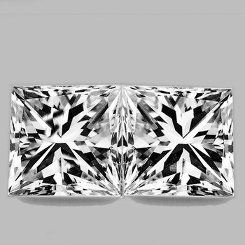 2.30 mm Square Princess 2 pcs Color D-F Natural White Diamond [VVS]- AAA GRADE
