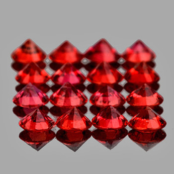 2.00 mm Round Machine Cut 20 pcs Superb Brilliancy Natural Intense Red Sapphire [Flawless-VVS]-Top Grade