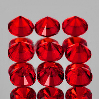 2.80 mm Round Machine Cut 9 pcs Superb Brilliancy Natural Intense Red Sapphire [Flawless-VVS]-Top Grade
