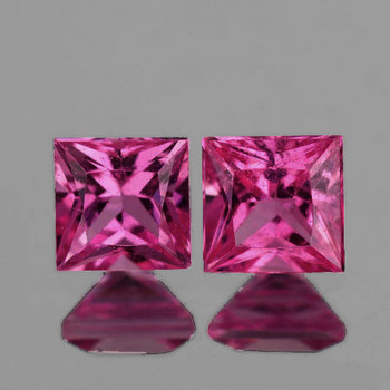 2.80 mm Square Machine Cut 2 pcs Natural Red Purple Spinel [Flawless-VVS]
