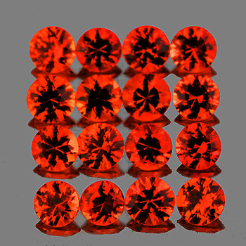 1.80 mm Round 30pcs Machine Cut Top Luster Natural Vivid Intense Orange Sapphire [Flawless-VVS]