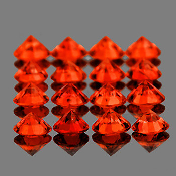 1.80 mm Round 30pcs Machine Cut Top Luster Natural Vivid Intense Orange Sapphire [Flawless-VVS]
