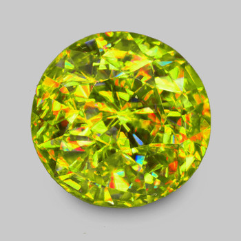 5.70 mm Round 0.92ct Superb Luster Rainbow Spark Natural Canary Yellow Sphene [Flawless-VVS]
