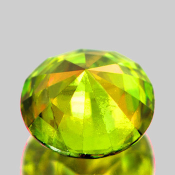 6.00 mm Round 1.18ct Superb Luster Rainbow Spark Natural Canary Yellow Sphene [VS]