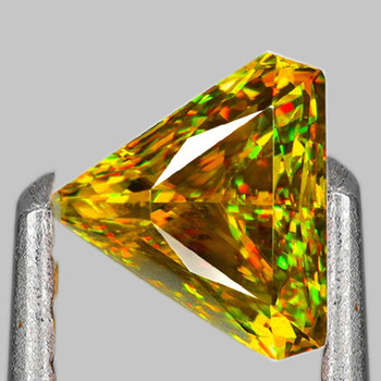 7x6 mm Fancy 1.05cts Superb Luster Rainbow Spark Natural Canary Yellow Sphene [VVS]