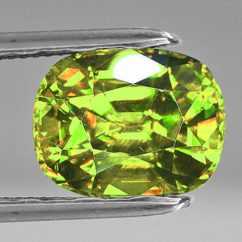7x5 mm Cushion 1.15cts Superb Luster Rainbow Spark Natural Canary Yellow Sphene [VVS]