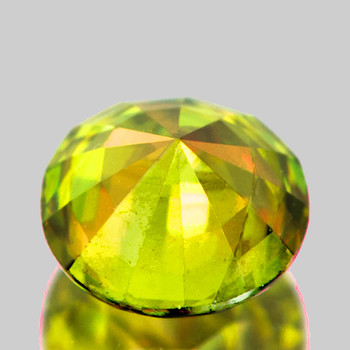 6.00 mm Round 1.05ct Superb Luster Rainbow Spark Natural Canary Yellow Sphene [VS]