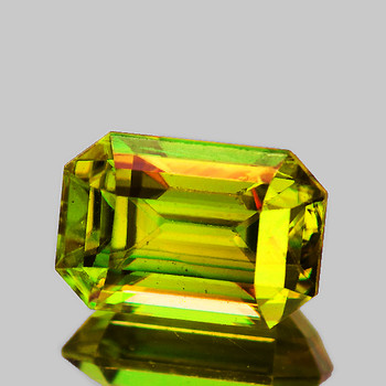 8x5 mm Octagon 1.75cts Superb Luster Rainbow Spark Natural Canary Yellow Sphene [VVS]
