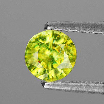 6.00 mm Round 1.18ct Superb Luster Rainbow Spark Natural Canary Yellow Sphene [SI]