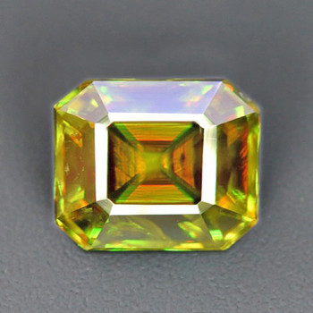 6.5x5.5 mm Octagon 1.32cts Superb Luster Rainbow Spark Natural Canary Yellow Sphene [VS]