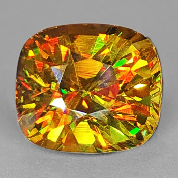 6.5x5.5 mm Cushion 1.25ct Superb Luster Rainbow Spark Natural Honey Yellow Sphene [VVS]