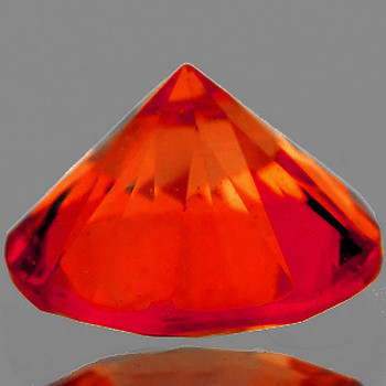 4.30 mm Round {0.35ct} AAA Luster Natural Intense Orange Red Sapphire [Flawless-VVS]