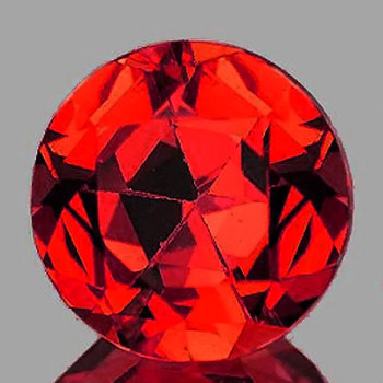 4.20 mm Round {0.30ct} AAA Luster Natural Orange Red Sapphire [Flawless-VVS]