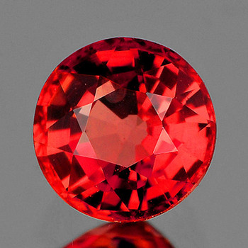 4.00 mm Round 0.38ct Natural Orange Red Sapphire [Flawless-VVS]