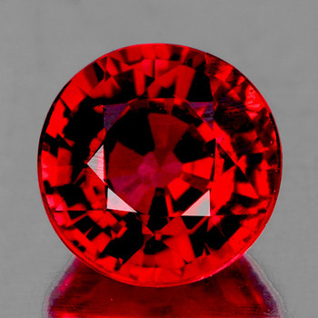 4.20 mm Round 0.48ct Superb AAA Luster Natural Intense Red Sapphire [Flawless-VVS]