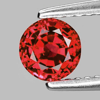 4.20 mm Round 0.38ct Superb AAA Luster Natural Orange Red Sapphire [Flawless-VVS]