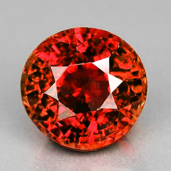4.20 mm Round 0.45ct Superb AAA Luster Natural Orange Red Sapphire [Flawless-VVS]