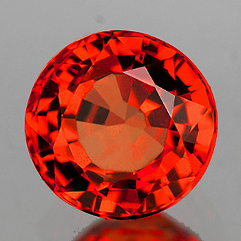 4.50 mm Round 0.42ct Superb AAA Luster Natural Orange Red Sapphire [Flawless-VVS]