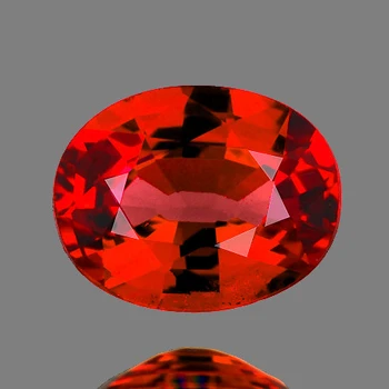 6x5 mm Oval 0.70ct Superb Luster Natural Intense Orange Red Sapphire [Flawless-VVS]