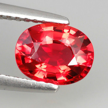 6x4.5 mm Oval 0.60ct Superb Luster Natural Intense Pink Orange Sapphire [Flawless-VVS]