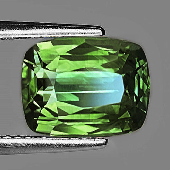 10.5x7.5 mm Cushion {2.90ct} Fire Luster Natural Intense Yellowish Green Sapphire [Flawless-VVS]-Rare Size Top Clarity