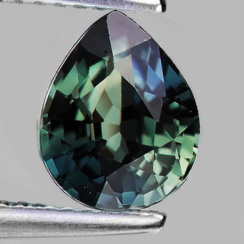 6x4.5 mm Pear 0.75ct Brilliant Natural Blue Green Sapphire [Flawless-VVS]
