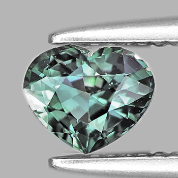 5.5x4.5 mm Heart {0.50ct} Brilliant Natural Unheated Blue Green Sapphire [Flawless-VVS]