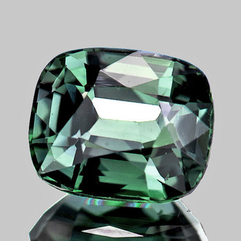 5.5x4.5 mm Cushion {0.75ct} Fire Luster Natural Blue Green Sapphire [Flawless-VVS]