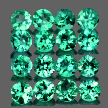 1.80 mm Round 40 pcs AAA Luster Natural Bluish Green Emerald [VVS-VS]