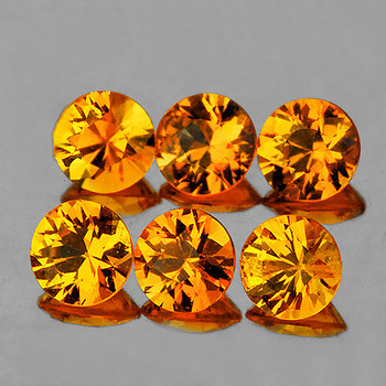 3.00 mm Round Machine Cut 6 pcs AAA Fire Natural Golden Yellow Sapphire [Flawless-VVS]