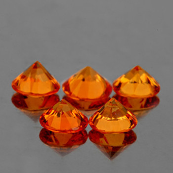 3.40 mm Round 5 pcs Machine Cut Natural Yellowish Orange Sapphire [Flawless-VVS]-Top Grade