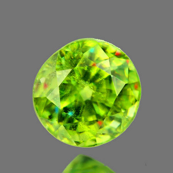 6.30 mm Semi-Round 1.30ct Superb Luster Rainbow Spark Natural Canary Green Sphene [SI]