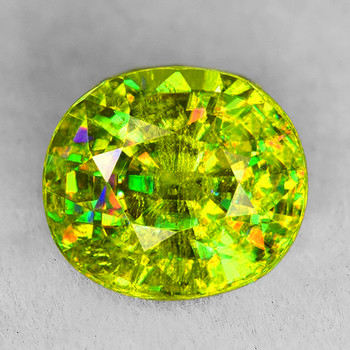 7x6 mm Oval 1.10ct Top Level Rainbow Sparkles Natural Canary Yellow Sphene [SI]