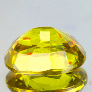 7x5 mm Oval 1.15ct Top Level Rainbow Sparkles Natural Yellow Sphene [Flawless-VVS]